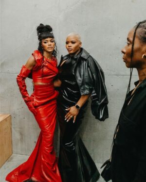 Claire Sulmers Instagram - #artbasel dispatch: even more fab photos have filed in from @teyanataylor ‘s 33rd birthday party @rickowensonline Miami featuring @nikkitaylor1234 @leomieanderson @tyrone_dylan @ecambage @lex_a_s @ash3nicole 💣
Cheers to #thebomblife #miamibeach baby🥂
📸 @insurgovisuals 
Look: @vchelabel / @kwameaduseionline 
#teyanataylor #rickowens #kwameadusei #clairesulmers