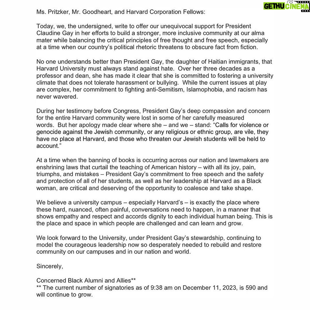 Claire Sulmers Instagram - Proud to join 770+ Black Harvard alumni @harvardblkalum and allies (and counting) in support of President Claudine Gay and in speaking out against antisemitism and all forms of hate. President Gay has strong alumni support, and she must not step down.
