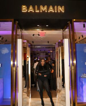 Claire Sulmers Instagram - About last night..
@fashionbombdaily was on the scene for the @balmain store opening at @shopphippsplaza . The party was also a celebration of #balmain ‘s collaboration with @ant.kai , the creative mind behind their futuristic sneakers (which you can now customize to suit your style).
For the occasion, I wore @maisonalaia and a #balmainblazer of course !
Stay tuned for a full recap on TheBombLife.com and FashionBombDaily.com💣
Email book@clairesulmers.com to have #fashionbombdaily cover your next event! 
Makeup: @mzjazz_thegreatest 
Hair: @thehairprofessorant using @iloveindique 
📸 @drewvisions #thebomblife #atlanta #atlantashopping #atlantaphotographer #atlantanights #phippsplaza #balmainarmy