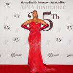 Claire Sulmers Instagram – Over the weekend, @fashionbombdaily touched down in #Alaska to cover the #redcarpet of @tracey_parrish_insurance_lady ‘s 25th anniversary celebration of her company @apiainsurance ! The soirée was action packed, and included several performances including poetry by @dasha_kellham , giveaways by @yvettecrocker_artist , music by @graceweber , comedy by @kellykellz_22 , and looks from @alaskafurgalleryanchorage , modeled by @silverfoxsquad ! @imdrcah and I closed the night by awarding one of the guests with a cash prize for #bestdressed ! It was a fab time, and I loved to see how people get down in the Last Frontier! For the night, I wore a @valdrinsahiti gown and gloves from @tsmgofashionrental , and later slipped on a cape from @thefurandleathercentre ! Thx to @zerinaakers and @baldwinwearsblack for helping me look and feel glam in #Alaska ! Stay tuned for more pix + a write up on FashionBombDaily.com and TheBombLife.com.
To have #fashionbombdaily cover your event, e-mail book@clairesulmers.com. What do you think? 
Makeup: @aderaseuoc 
📸 : @sylvanusedi_photo 
#clairesulmers #thebomblife #alaskaphotography #alaskaadventure #alaskaliving #alaskalove #traceyparrish #clairesulmers #apiainsurance #tsmgofashionrental Anchorage, Alaska