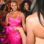 Claire Sulmers Instagram - Visit TheBombLife.com to read a quick recap of the birthday party of the year #cirquedumoleil ! #sleepwhenudie Cc @ninawcooper . Dress: @retrofete Thx for the 📸 @pur51photography #Repost Happiest of birthdays @exquisitemo ! #cirquedumoleil was everything, I danced the night away 💃🏽 May GOD’s blessings continue to pour upon you!! We had a time Cc @ninawcooper @eularee @mstinaknowles @boodieinc @kalimamercedes Dress: @retrofete (I wore @mielleorganics pink!) 📸 @msblingmiami (I’m so mad we didn’t get a pic😡) #thebomblife #miami #sleepwhenudie #moniquerodriguez