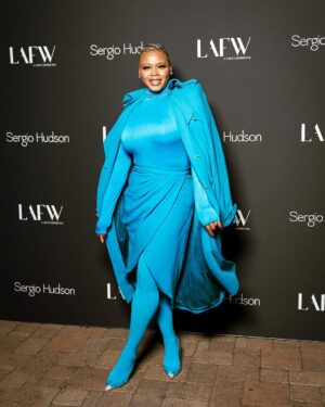 Claire Sulmers Instagram - About last night…celebrating @sergiohudson in @sergiohudsoncollection at @lafw 💣 #thebomblife #losangeles #lafw starring @ciarrap @bethannhardison @legendarydamon @margieplus #shannonthornton and @jackieaina 💣💣💣
Makeup: @makeupbylatrice 
📸 @directdevin #monochromatic #lafw #sergiohudson