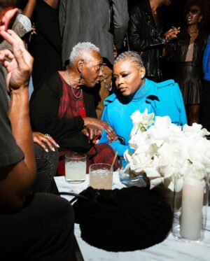 Claire Sulmers Instagram - About last night…celebrating @sergiohudson in @sergiohudsoncollection at @lafw 💣 #thebomblife #losangeles #lafw starring @ciarrap @bethannhardison @legendarydamon @margieplus #shannonthornton and @jackieaina 💣💣💣
Makeup: @makeupbylatrice 
📸 @directdevin #monochromatic #lafw #sergiohudson