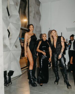 Claire Sulmers Instagram - #artbasel dispatch: even more fab photos have filed in from @teyanataylor ‘s 33rd birthday party @rickowensonline Miami featuring @nikkitaylor1234 @leomieanderson @tyrone_dylan @ecambage @lex_a_s @ash3nicole 💣
Cheers to #thebomblife #miamibeach baby🥂
📸 @insurgovisuals 
Look: @vchelabel / @kwameaduseionline 
#teyanataylor #rickowens #kwameadusei #clairesulmers