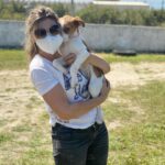 Clara de Sousa Instagram - A família cresceu. Hoje fui ter com o meu amigo Rui que dedica a vida a resgatar animais para ir buscar a Mia, que com os seus dois meses tem uma imensidão de ternura 😍 e energia também 😅💥 Ela e os irmãos, todos tão lindos, malhadinhos, 🐶carimbaram-me bem as calças com a alegria com que me receberam esta manhã. 😂 🐕 E a encostar a cabecinha... 😊que amor!!! 💓 #adotenaocompre #adoteumcao #adoteumanimalderua
