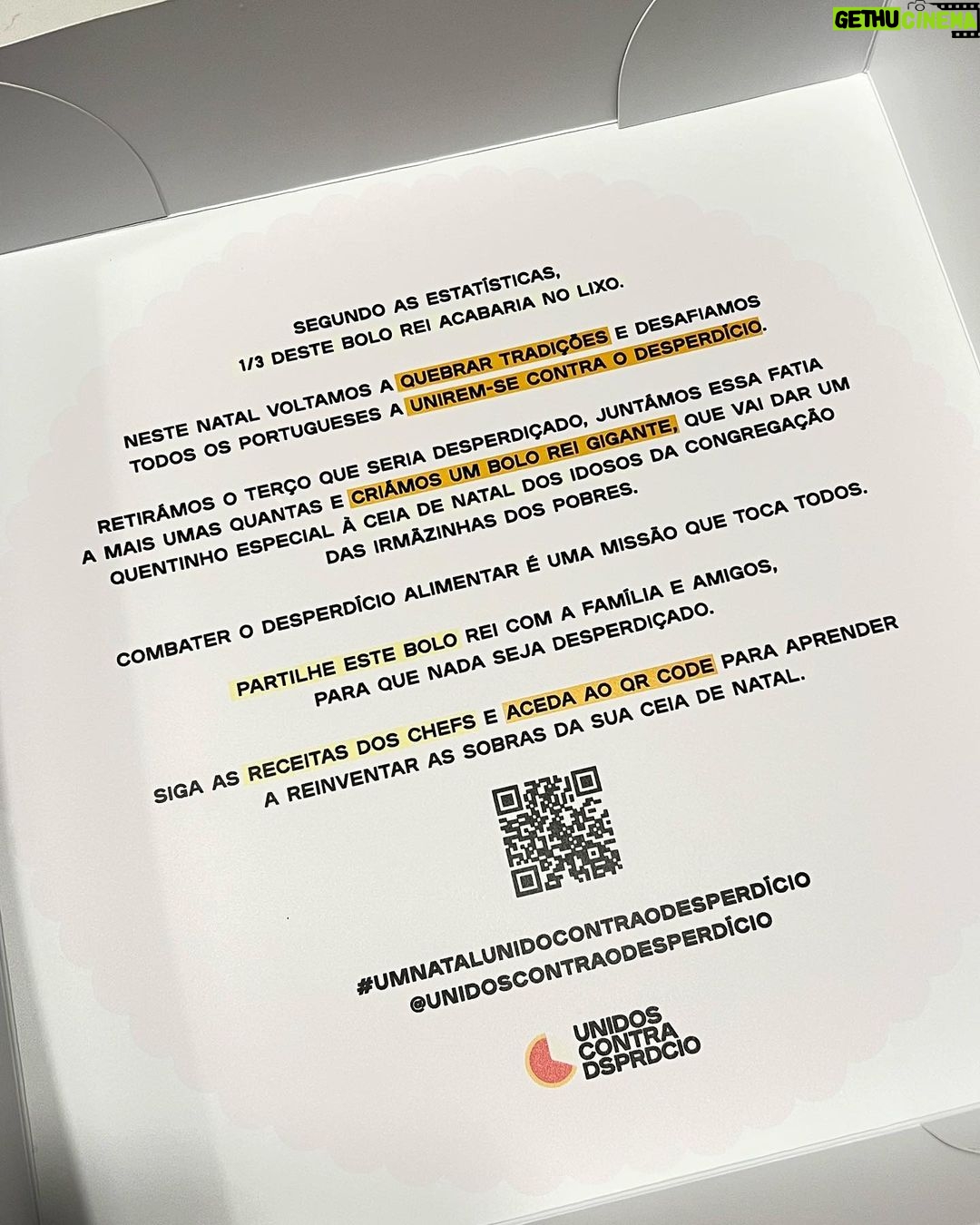 Clara de Sousa Instagram - Mais um Natal unidos contra o desperdÃcio. Sem excessos ou reaproveitando as sobras. As receitas do chef @henriquesapessoa ajudam nisso 😉e seguindo o QRcode há mais sugestões. Desejo a todos um Feliz Natal! #unidoscontraodesperdicio