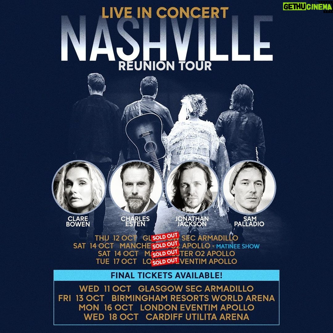 Clare Bowen Instagram - Tickets: Selling out. Party: Imminent. 🎈✨ We are just a few weeks away from kicking off the #NashvilleReunionTour in Chicago and Nashville, before we hop over to the UK. We can’t wait to see all of you, so grab your tickets before they’re gone! 🎉✨ nashvillereuniontour.com #nashville #bowenyoung #chicago #americana #party #clarebowen #tour #jonathanjackson #ryman #brandonrobertyoung #charlesesten #sampalladio #nashvilleabc #nashvillecmt #chriscarmack #countrymusic Nashville, Tennessee