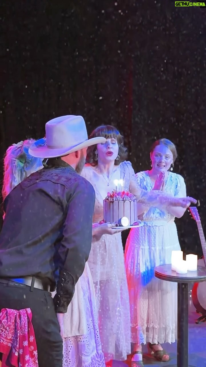 Clare Bowen Instagram - The other night in Sydney celebrating @imogenclarkmusic & @timothyjamesbowen’s shared birthday (whom they also share with the glorious @dollyparton - impressive Earth entry day planning, y’all..) 🎈✨ We’re headed to ❤️TAMWORTH❤️ RIGHT NOW! 💫💥✨ Do we have any birthday peeps joining us at the @capitol.theatre.tamworth for our matinee show today? We’ll totally sing at you about it. Love y’all. Can’t wait. Link to tickets and VIP in bio and at www.bowenyoung.com 🥰💫✨ 🎥 + 🎂 @misterjeremydylan 💕✨ #happybirthday #imogenclark #timothyjamesbowen #brandonrobertyoung #clarebowen #nashville #tamworth #tamworthcountrymusicfestival #tcmf2024 #tcmf #friends #love #worldbrandnew #bowenyoung #foreverbowenyoung #americana #altcountry #countrymusic #cake Capitol Theatre Tamworth