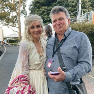 Clare Bowen Instagram - @carolsbycandlelight_aus rehearsal day behind the scenes chaos series. Also the day @brandonrobertyoung became best friends with the illustrious @themarciahines, and we deduced that @pattinewtonofficial came off the same (very limited edition) height production line as @dollyparton. 👯‍♀️✨ Thank you @harlowlovesdaisyofficial for Clare’s gorgeous rehearsal day ballgown! Nothing like a hand restored century old silk skirt to make a three hundred year old faerie feel extra everything.. ♥️🕯️✨

#carolsbycandlelight #visionaustralia #rehearsal #bts #harlowlovesdaisy #magnoliapearl #timothyjamesbowen #pattinewton #marciahines #clarebowen #brandonrobertyoung #bowenyoung #melbourne #nashville #chaos #allsaints #americana #countrymusic #christmas