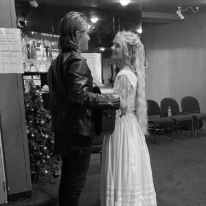 Clare Bowen Instagram - @carolsbycandlelight_aus rehearsal day behind the scenes chaos series. Also the day @brandonrobertyoung became best friends with the illustrious @themarciahines, and we deduced that @pattinewtonofficial came off the same (very limited edition) height production line as @dollyparton. 👯‍♀️✨ Thank you @harlowlovesdaisyofficial for Clare’s gorgeous rehearsal day ballgown! Nothing like a hand restored century old silk skirt to make a three hundred year old faerie feel extra everything.. ♥️🕯️✨

#carolsbycandlelight #visionaustralia #rehearsal #bts #harlowlovesdaisy #magnoliapearl #timothyjamesbowen #pattinewton #marciahines #clarebowen #brandonrobertyoung #bowenyoung #melbourne #nashville #chaos #allsaints #americana #countrymusic #christmas