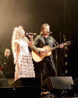 Clare Bowen Instagram - Glasgow. 💜✨ Where should we head next? ｡･:*:･ﾟ★,｡･:*:･ﾟ☆

📷 @timothyjamesbowen
🧵 @magnoliapearlclothing + @allsaints 

#tbt #nashvillereuniontour #countrymusic #americana #love #watertowine #magnoliapearl #couple #nashville #glasgow
