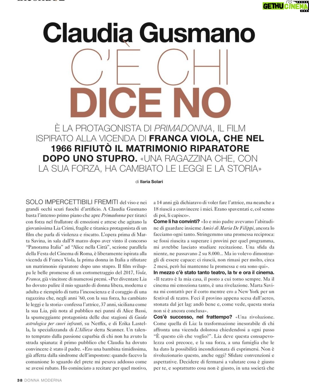 Claudia Gusmano - 823 Likes - Grazie ❤️ @donnamoderna
Direttrice Maria Elena Viola @me__viola
Intervista di Ilaria Solari @ilasolari
Foto di Fabia Rodi @fabia_rodi
Press @andreasmercante
@edoardoa
Primadonna dall’8 Marzo al cinema ❤️
