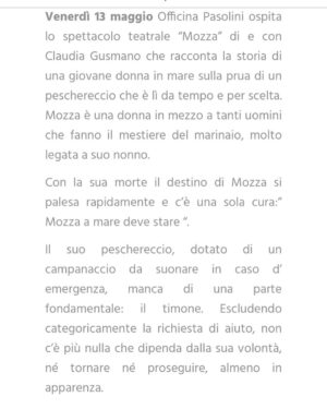 Claudia Gusmano Instagram - Con un sacco di gioia torno a Roma con il mio monologo “Mozza” il 13 Maggio alle h 21 da Officina delle arti Pier Paolo Pasolini nel bellissimo teatro Eduardo De Filippo. L’evento sarà gratuito ma bisognerà assolutamente prenotare. TROVATE IL LINK IN BIO. Spargete la voce. Vi aspettiamo! ❤️💪🏼