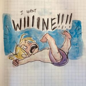 Clio Chiang Instagram - Monkey see, monkey do, a Happy New Year to you and YOU!! 

Wear a mask and stay safe!! BYE 2020
.
.
#bye2020 #goodriddance #wineoclock #newyears #watercolor #ballpoint