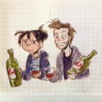 Clio Chiang Instagram - Monkey see, monkey do, a Happy New Year to you and YOU!! Wear a mask and stay safe!! BYE 2020 . . #bye2020 #goodriddance #wineoclock #newyears #watercolor #ballpoint