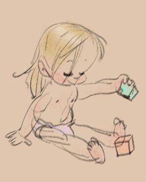Clio Chiang Instagram - Sketches of O with @shiyoon83 ‘s new story brushes! Photoshop is fun to draw in again! #photoshop #toddlerlife #sketches
