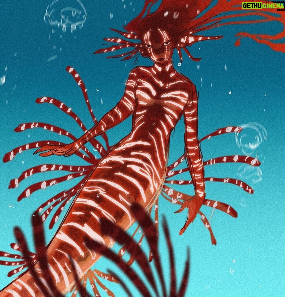 Clio Chiang Instagram - I think I draw one of these every decade. #lionfish #mermay