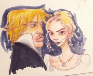 Clio Chiang Instagram - Emma & Mr. Flappy Worm Lips. Was pretty but will not replace Clueless for meeeee #emma #janeausten #copic #coloredpencil