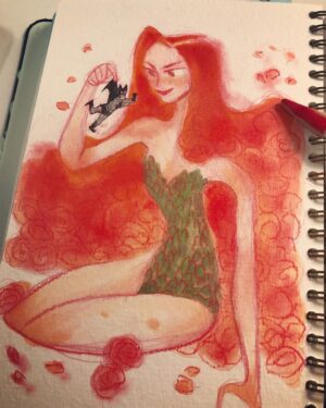 Clio Chiang Instagram - Happy Earth Day from Batman’s fave plant villain! 🌿🌱☘️ Drawn in a @mosseryco sketchbook with copics and pan pastel! #poisonivy #earthday #eatyerplants #batman #panpastel #pastel #copic #mossery #withmossery