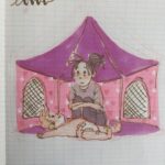 Clio Chiang Instagram - Day 11? 12? My toddler keeps farting in this plastic tent and making us sit in it with her. . . . #parentlife #toddlerlife #ink #copic #marker #farts #isolation
