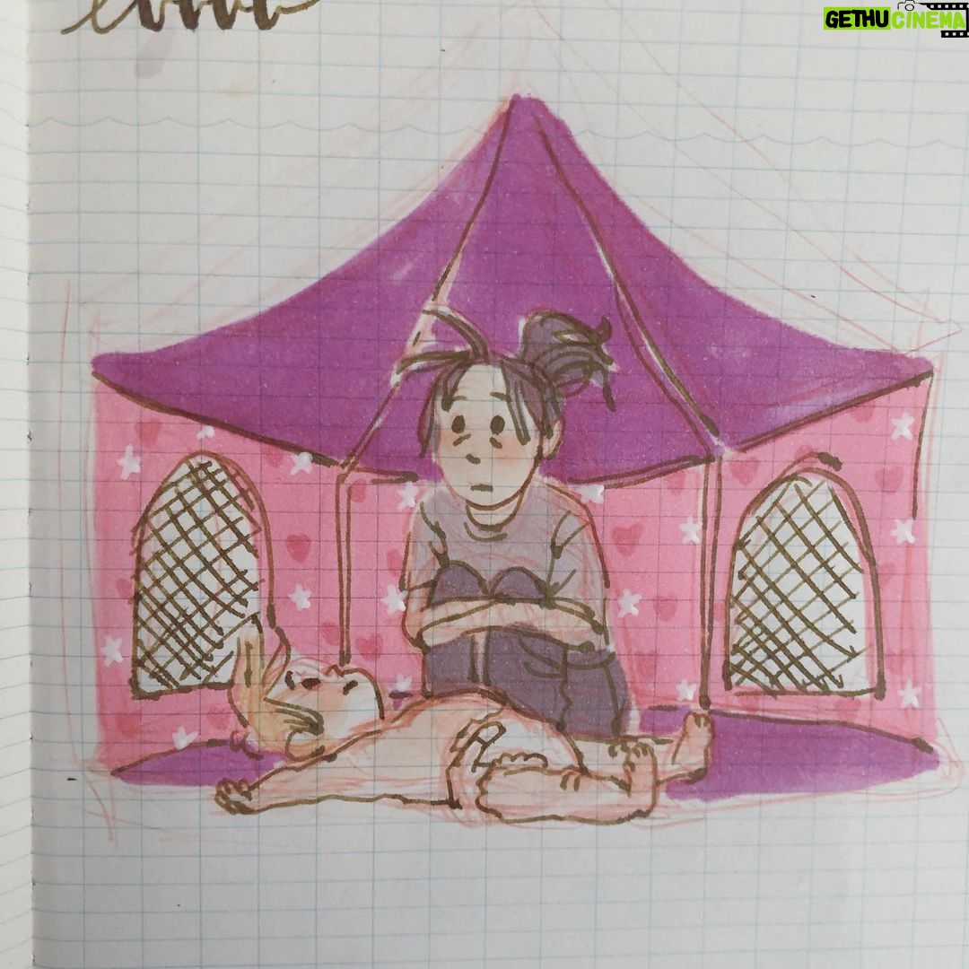 Clio Chiang - 0.9K Likes - Day 11? 12? My toddler keeps farting in this plastic tent and making us sit in it with her.
.
.
.
#parentlife #toddlerlife #ink #copic #marker #farts #isolation
