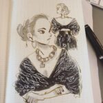 Clio Chiang Instagram - McQueen exploded cocoon sleeve dress. . . . #mcqueen #dress #ink #inksketch #iroshizuku #pilotfalcon #copic