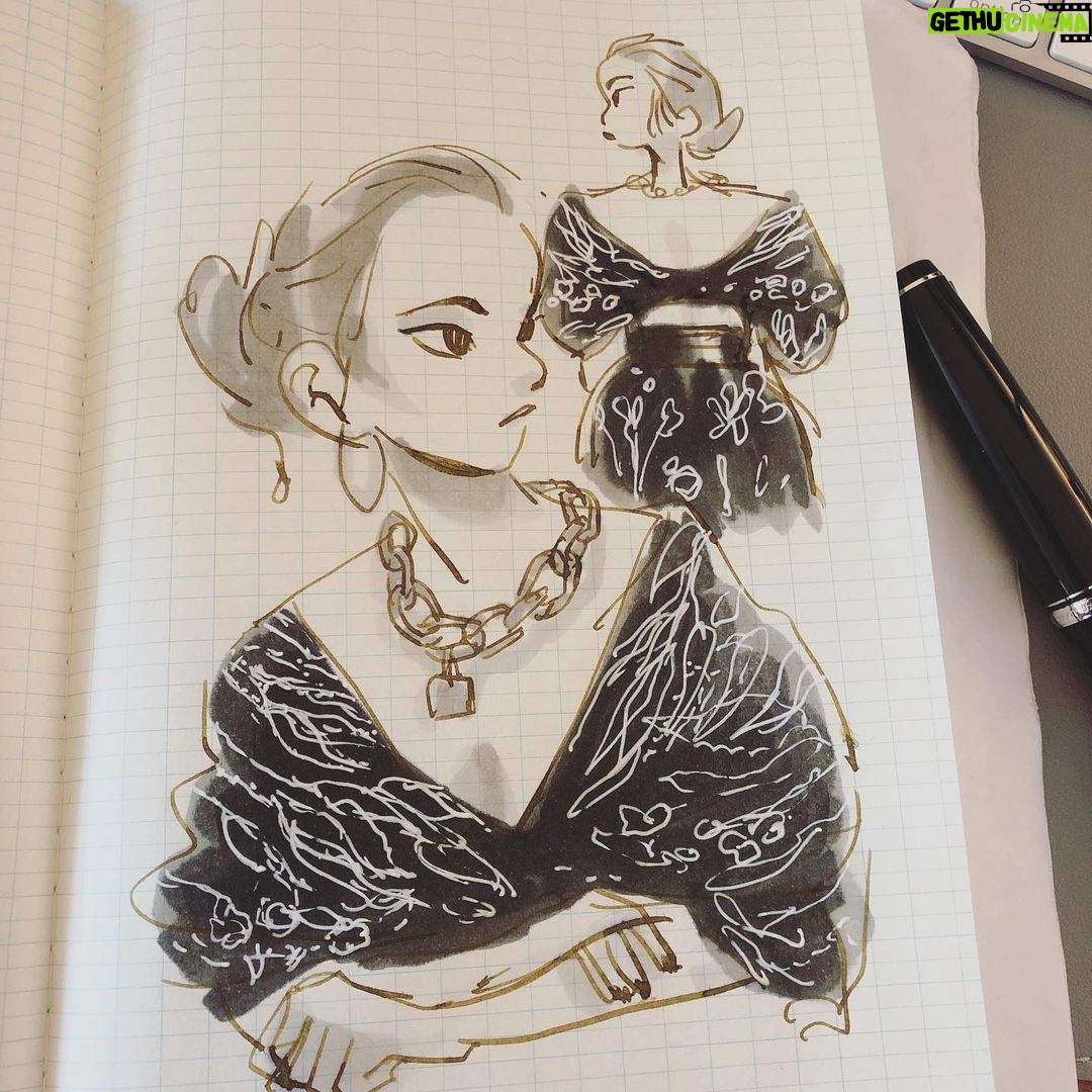 Clio Chiang - 852 Likes - McQueen exploded cocoon sleeve dress.
.
.
.
#mcqueen #dress #ink #inksketch #iroshizuku #pilotfalcon #copic