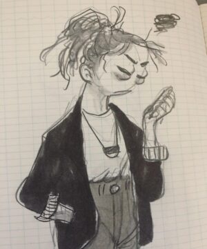 Clio Chiang Instagram - Feeling like a corpse today bc my toddler has been having multiple night wake-ups. I do like my outfit today...You can always dress up a corpse nicely. .
.
.
#ootd #graphite #pencil #copic #marker #sketch #momlife