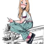 Clio Chiang Instagram - Girl on a fence. #procreate #sketch #girl #dalenchallenge