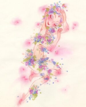 Clio Chiang Instagram - Auction is over! Thank you everyone!! ❤️❤️❤️ Hey all! Raising funds for WWF Australia from the devastating bushfires by auctioning off this piece. It’s quite pretty and the ink sits and shimmers on the paper! Done with colerase, pastel, and copic markers on animation layout paper, approx 7x10” big. 
The auction will be for 24hrs closing at 5:10pm PST tomorrow. Bidding starts at $100, please tag the person you previously bid from. I will cover North American shipping. Please help spread the word and thank you!! #fairy #floral #spring #colerase #copic #pastel #australia #bushfiresaustralia #bushfire #auction #wwf #dalenchallenge
