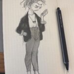Clio Chiang Instagram - Feeling like a corpse today bc my toddler has been having multiple night wake-ups. I do like my outfit today...You can always dress up a corpse nicely. . . . #ootd #graphite #pencil #copic #marker #sketch #momlife