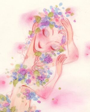 Clio Chiang Instagram - Auction is over! Thank you everyone!! ❤️❤️❤️ Hey all! Raising funds for WWF Australia from the devastating bushfires by auctioning off this piece. It’s quite pretty and the ink sits and shimmers on the paper! Done with colerase, pastel, and copic markers on animation layout paper, approx 7x10” big. 
The auction will be for 24hrs closing at 5:10pm PST tomorrow. Bidding starts at $100, please tag the person you previously bid from. I will cover North American shipping. Please help spread the word and thank you!! #fairy #floral #spring #colerase #copic #pastel #australia #bushfiresaustralia #bushfire #auction #wwf #dalenchallenge