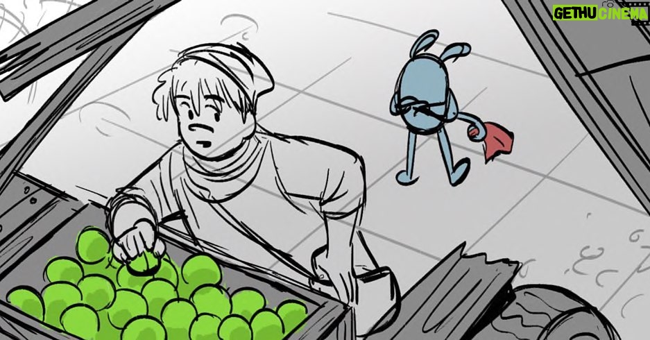 Clio Chiang Instagram - One of my fave moments to board on #strangeworld, Splat leading Ethan to his doom but is won over by his compassion. ❤️ #ethanclade #splat #storyboard