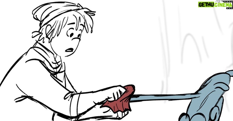 Clio Chiang Instagram - One of my fave moments to board on #strangeworld, Splat leading Ethan to his doom but is won over by his compassion. ❤️ #ethanclade #splat #storyboard