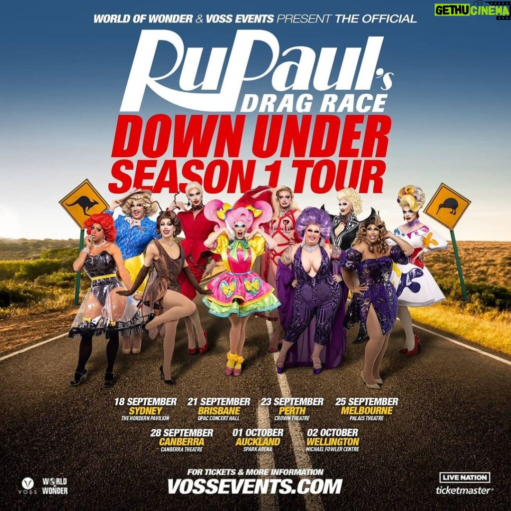 Coco Jumbo Instagram - Not long now until the cast of #DragRaceDownUnder take to the stage! This September The Official Season 1 Tour will be coming to a city near you!! presented by @worldofwonder and @vossevents 🇦🇺🇳🇿 On sale now at VossEvents.com 💜💜💜