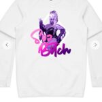Coco Jumbo Instagram - The new "SOZ BITCH" merch is now available for PRE ORDER exclusively at @merchmother 💜 The amazing designs/ illustrations are by Sydneys very own @burli.design and the iconic @artofmicahsouza Head to the @merchmother website to put in your order now!!! 💜💜