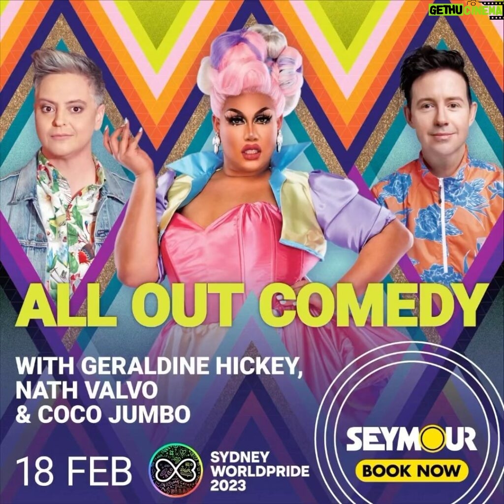 Coco Jumbo Instagram - I’m so excited to host “All Out Comedy” on the 18th of February at the @seymoursydney staring alongside @geraldinehickey and @nathvalvo you have one week left to get your tickets to our laughing fest!!! To get tickets follow the link in the @seymoursydney Bio 💜