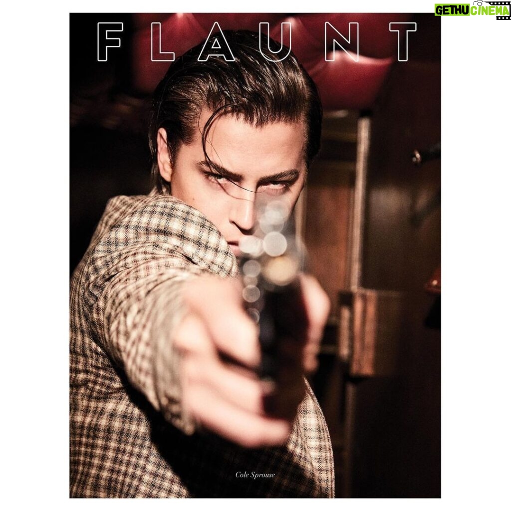 Cole Sprouse Instagram - 👉🏻 BANG BANG 👉🏻New cover with @flauntmagazine shot by the favorite @ellenvonunwerth in prep for Moonshot. Read the tale, check the photos. It’s a scratch and sniff and the scent is that very particular sweat you have when u spend too long in the sun. #flauntmagazine #bravenewworld