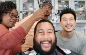 Cooper Andrews Instagram - Game face, GAME FACE!!! @iamtiffony six years in your chair and I don't think there was a single day that we DIDN'T have a laughing fit.  Thank you for making sure Jerry's hair didn't end up looking like Friar Tuck (I legit suggested this and she said, "Are you SURE?") 🤣🤣🤣🤣🤣

#FlyingHairDontCare
#TheWalkingDead