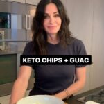 Courteney Cox Instagram – Keto Chips and Guac 🥑 

Chips 
•one cup blanched almond flour
•two cups shredded mozzarella 
•seasonings of choice 

Guacamole 
•avocados 
•lime
•maldon sea salt
•cilantro 

1. Start with almond flour and seasonings in a large mixing bowl.
2. Microwave mozzarella cheese for 1.5-2 mins, until warm and melted. 
3. Pour the melted cheese on the almond flour and mix well, until a thick dough forms. 
4. Transfer the ball of dough onto a large sheet of parchment paper and flatten it. Place a second sheet of parchment paper over the top and press down. Using a rolling pin, roll out the dough until about 1/4 inch thick. 
5. Use a pizza cutter to cut out small triangular shapes. Place the tortilla chips on a lined baking sheet and bake for 12-15 minutes, or until golden brown around the edges. Allow cooling on the baking sheet completely. Serve with guac!

Thanks for the recipe, @thebigmansworld!