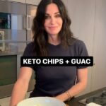 Courteney Cox Instagram - Keto Chips and Guac 🥑 Chips •one cup blanched almond flour •two cups shredded mozzarella •seasonings of choice Guacamole •avocados •lime •maldon sea salt •cilantro 1. Start with almond flour and seasonings in a large mixing bowl. 2. Microwave mozzarella cheese for 1.5-2 mins, until warm and melted. 3. Pour the melted cheese on the almond flour and mix well, until a thick dough forms. 4. Transfer the ball of dough onto a large sheet of parchment paper and flatten it. Place a second sheet of parchment paper over the top and press down. Using a rolling pin, roll out the dough until about 1/4 inch thick. 5. Use a pizza cutter to cut out small triangular shapes. Place the tortilla chips on a lined baking sheet and bake for 12-15 minutes, or until golden brown around the edges. Allow cooling on the baking sheet completely. Serve with guac! Thanks for the recipe, @thebigmansworld!