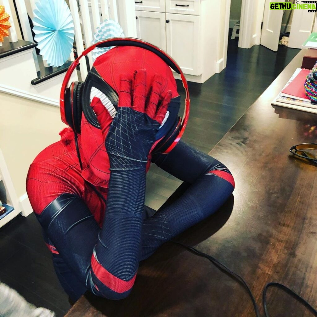 Courtney Ford Instagram - Homeschool: Spider-Man’s true nemesis. #AndSpiderMom #AndSpiderDad 😭 📷: @brandonjrouth