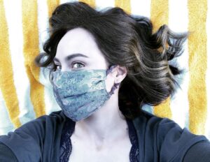 Courtney Ford Instagram - Thankful for this handmade mask by Mama Winchester herself, @samsmithgrams💖 Do I wear it to protect myself and others? Yes. Does it encourage mosquitoes to socially distance? Absolutely not. 😩 🦟