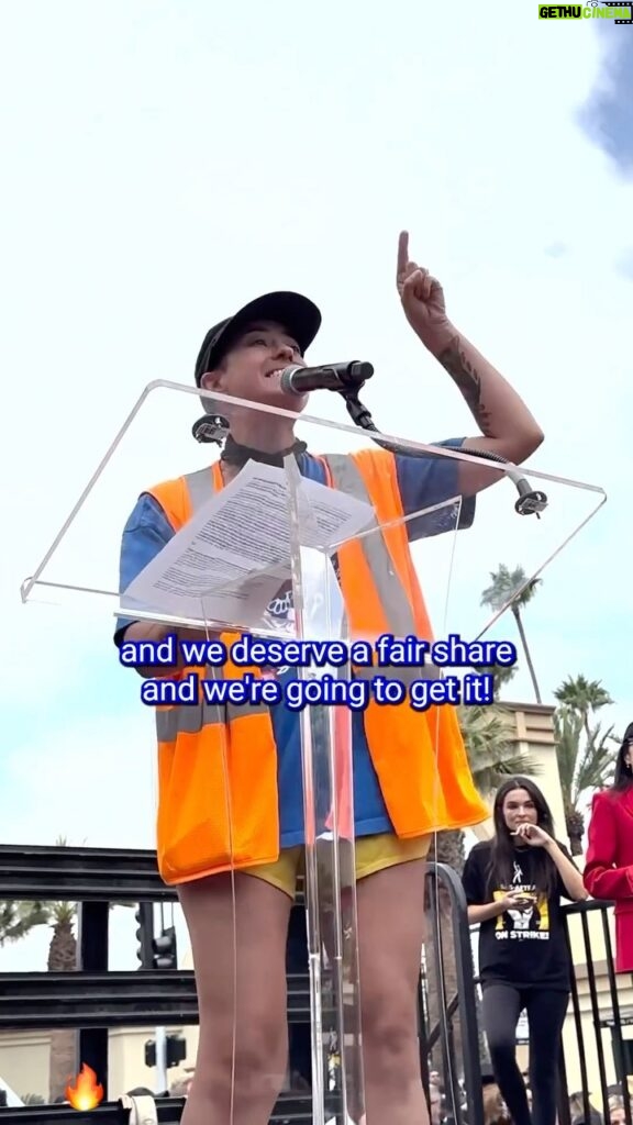 Courtney Ford Instagram - In case you missed the incredible speech by my sibling @taylororci at the solidarity rally last week, here it is in all its fire🔥🔥🔥 When we fight, we win! #UnionStrong @sagaftra @writersguildwest