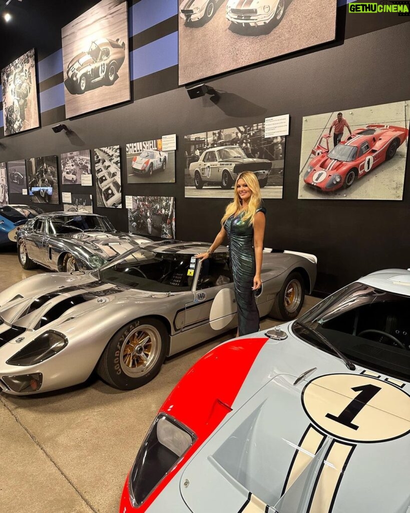 Courtney Hansen Instagram - Was an honor to host the Automotive Lift Institute party last night at the Shelby Heritage Center. These cars are some of the most gorgeous works of art ever built & such a special part of American history. Thank you, Jay Leno for the sweet shoutout. 💙