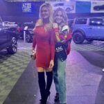 Courtney Hansen Instagram - Flew cross country after work, threw on a dress & made it to @barrett_jackson! Ran into beauty @trishmears. Excited for Super Saturday!!! ❤️💥