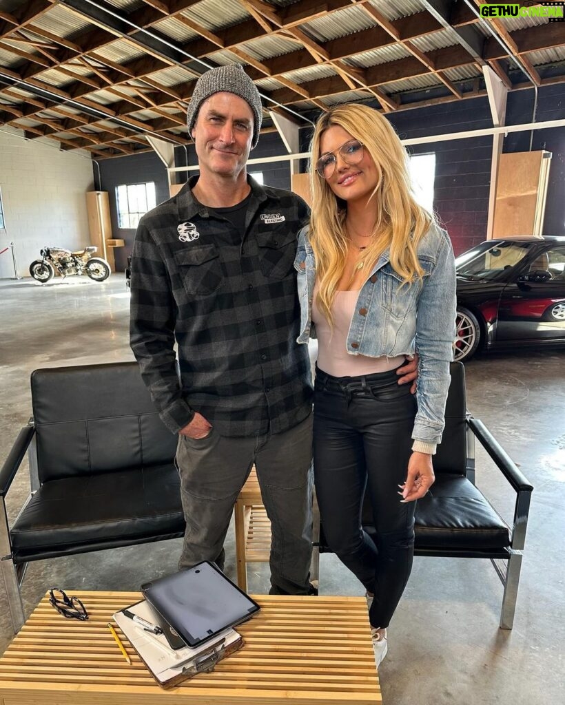 Courtney Hansen Instagram - Working with my longtime friend @fullermoto is a total joy. He’s serious about his work but always has fun. It makes the intense grind we’re in so much easier. Bryan’s designs are insane! Can’t wait to share season 2 of Ride Of Your Life with you!!! 💥