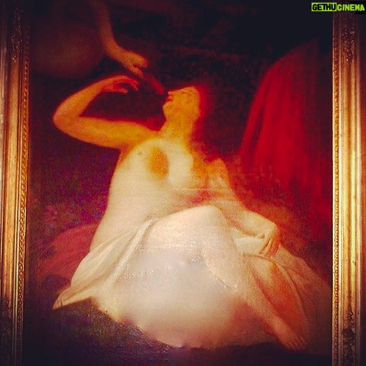 Crispin Glover Instagram - A closer image of the painting that can be seen in the room of the previous photo: "Leda and the Swan." Zamek Konarovice Czech Republic