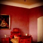 Crispin Glover Instagram - Looking back inside from the previous photo is this room. This photo and the previous photo are older photos, and this room's walls have been scraped for evidence of frescoes. The frescoes of this room are currently being restored. At some point later photos of this room will be posted with the restored frescoes. Zamek Konarovice Czech Republic