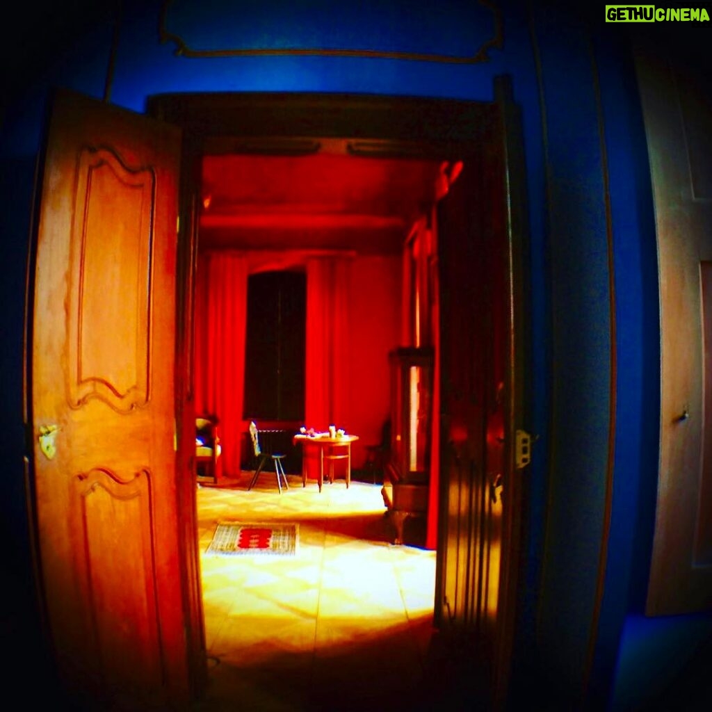 Crispin Glover Instagram - I keep meaning to post a series of photos going down the double door corridor from one end to the next, but different aspects keep coming up. So here is the first one looking from the master bedroom toward the other end. Zamek Konarovice Czech Republic